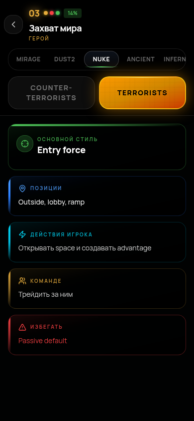 Limen Neuro App - Рекомендация режима Захват мира на Nuke